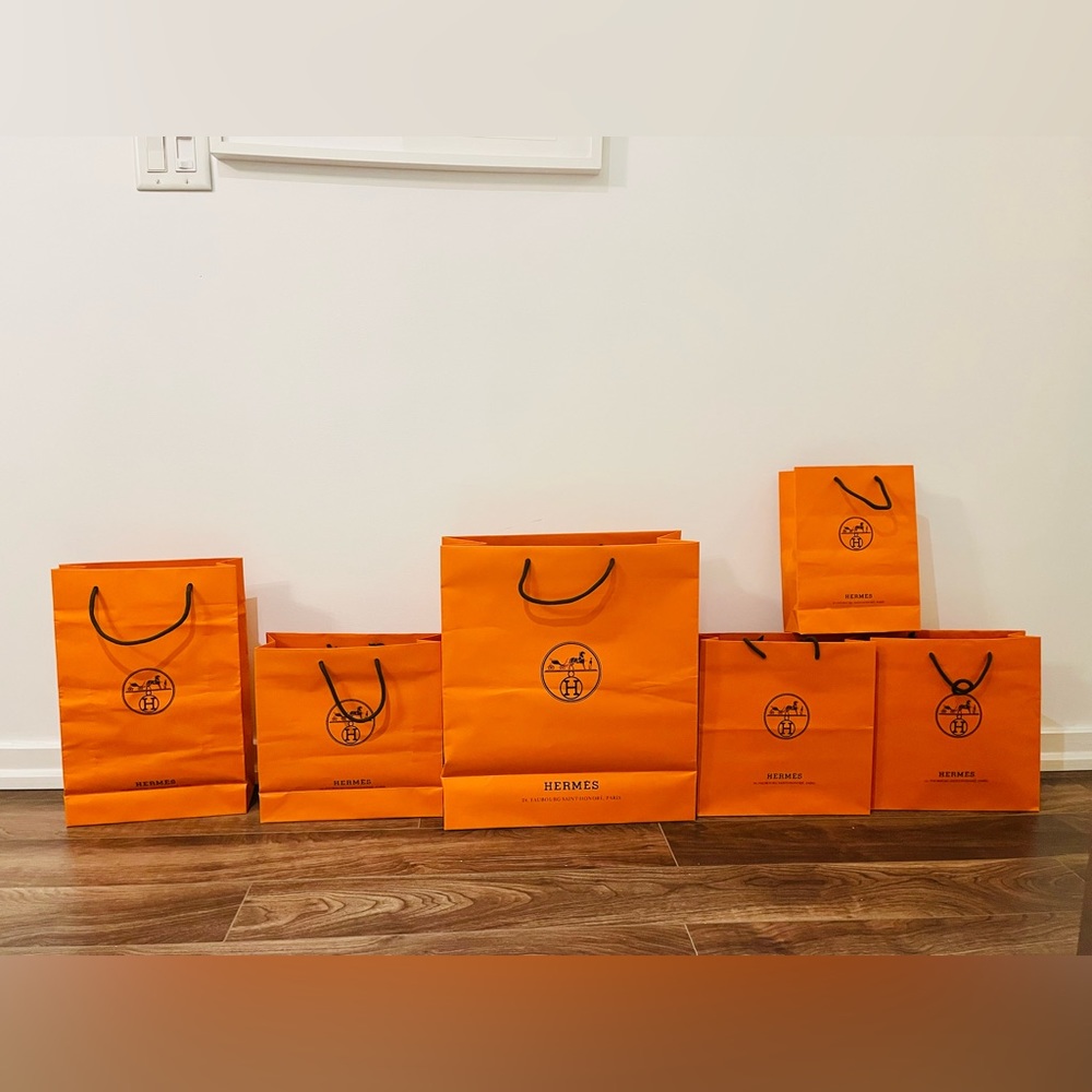 6 Iconic Hermes paper bag gift bag bundle